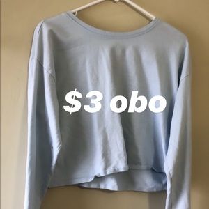 blue long sleeved tee